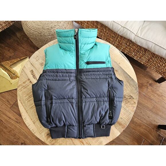 Profile Vintage Colorblock Down Filled Ski Vest Women’s Size M Pockets Aspres - Picture 1 of 14